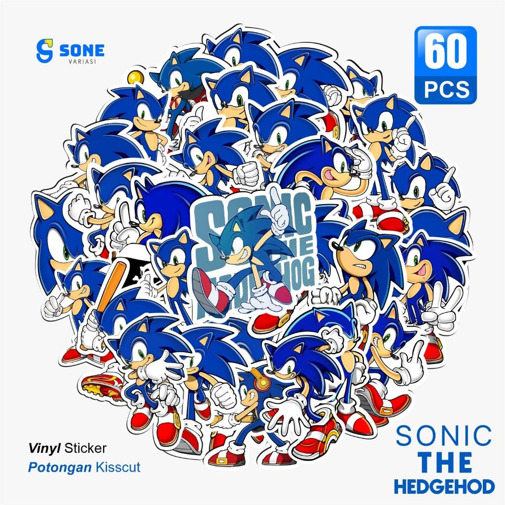 

Stiker Sonic the Hedgehog Aesthetic Paper Vinyl Anti Air Aksesoris Laptop Buku Tumbler