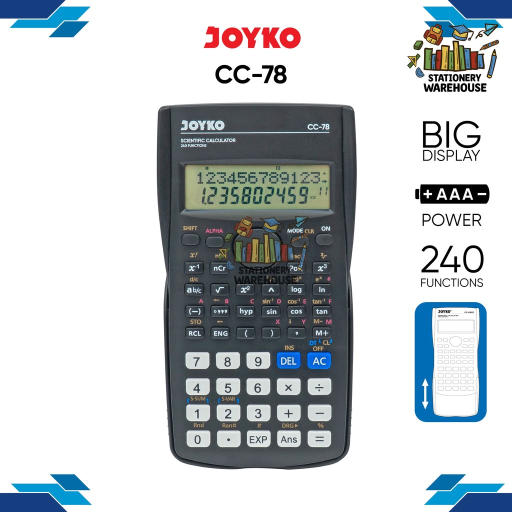 

Calculator Scientific JOYKO Kalkulator Ilmiah CC-78 240 Functions