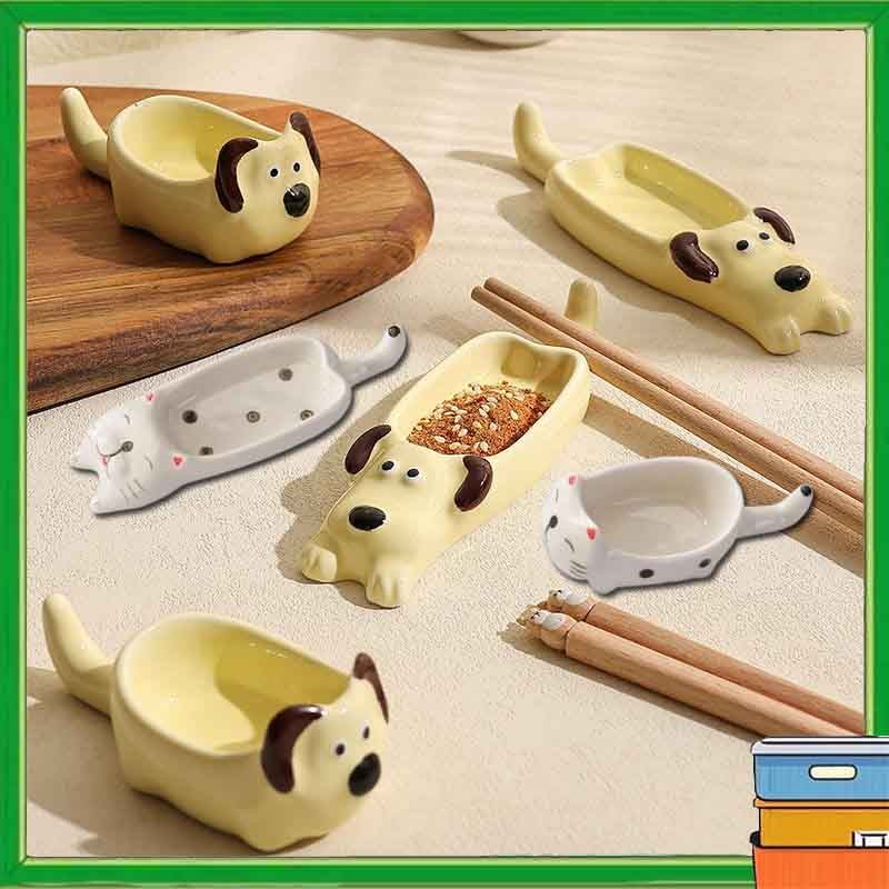 Cute Ceramic Tempat Saos Tempat Tatakan Sumpit Sauce Plate Cute Ceramic Piring Saus Bermotif Kucing 