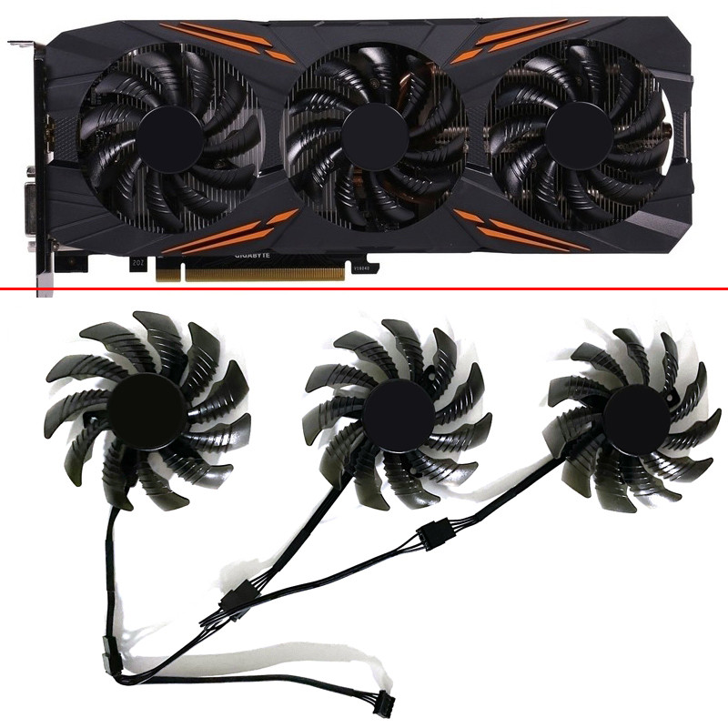 NEW 78MM 4PIN T128010SU PLD08010S12HH GTX1080 GPU FAN For Gigabyte AORUS GTX1060 1070 1080 G1 GTX 10