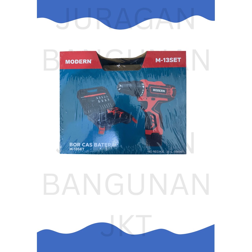 MESIN BOR CAS BATERAI MODERN / M-13SET