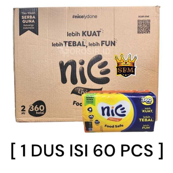 SBM ~ GROSIR TISSUE NICE 180 / 360 SHEET HARGA 1 DUS TISSUE NICE 180 / 360 SHEET isi 60 PAX