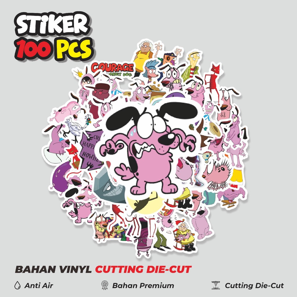 

Terbaru! 50 pcs Sticker Kartun Courage The Cowardly Dog Sticker Dekorasi Lucu Kreatif untuk Notebook, Skateboard, HP