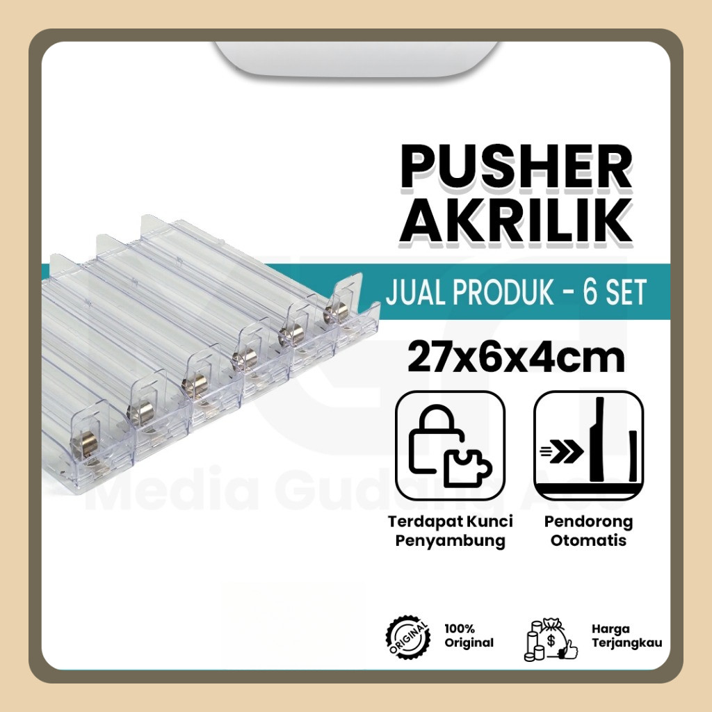 PUSHER ROKOK 6SET / TEMPAT ROKOK / RAK ROKOK AKRILIK / PUSHER DISPLAY AKRILIK