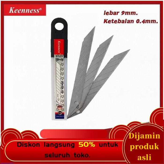 

isi ulang mata pisau cutter keci 1 pack 10 lembar mata pisau 1 dus isi 20 pack - D1021 (10 lembar)
