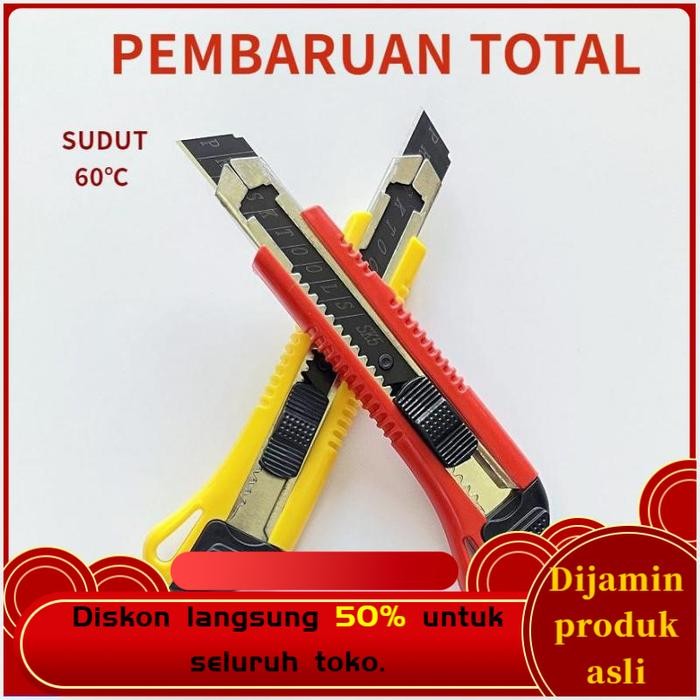 

PEMOTONG INDUSTRI UKURAN BESAR - MATA PISAU HITAM TEBAL ANTI KARAT UNTUK POTONG WALLPAPER & BONGKAR KARDUS, PEGANGAN KARET ERGONOMIS DENGAN SISTEM PENGAMAN GANDA - D1006 (1pcs)