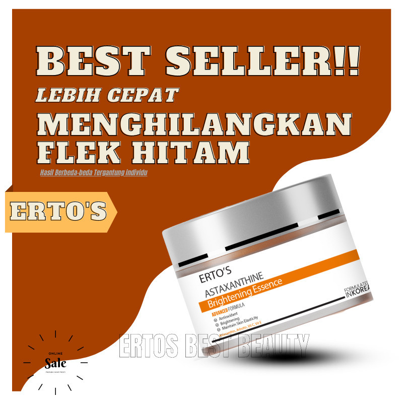 Ertos Cream Krim Penghilang Whitening Menghilangkan Flek Hitam Membandel Bpom - Erto's Astaxanthine