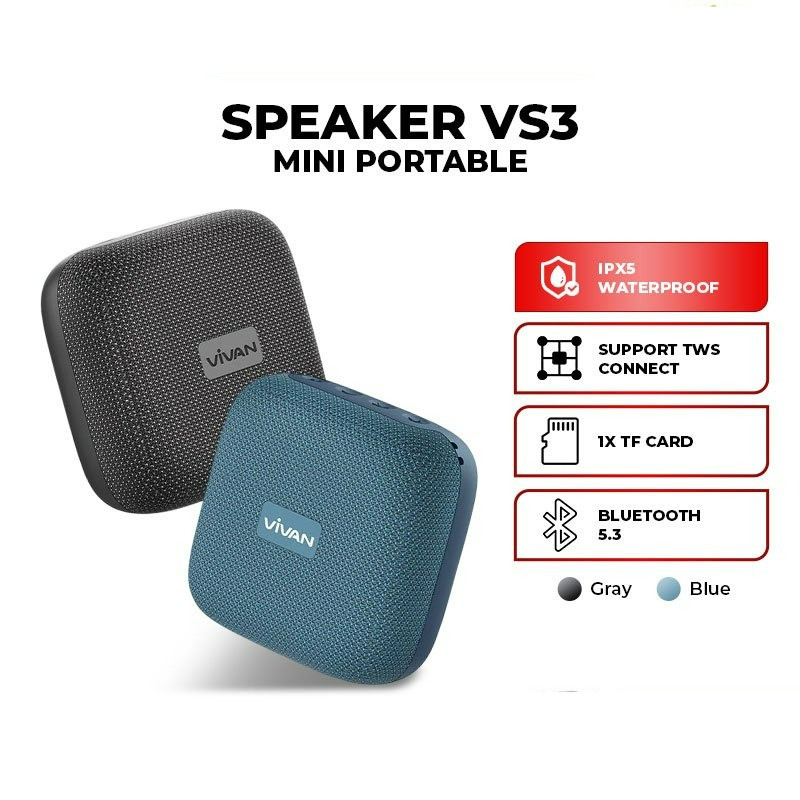 SPEAKER VIVAN VS3 / VIVAN MINI PORTABLE BLUETOOTH VS3 IP67 TWS