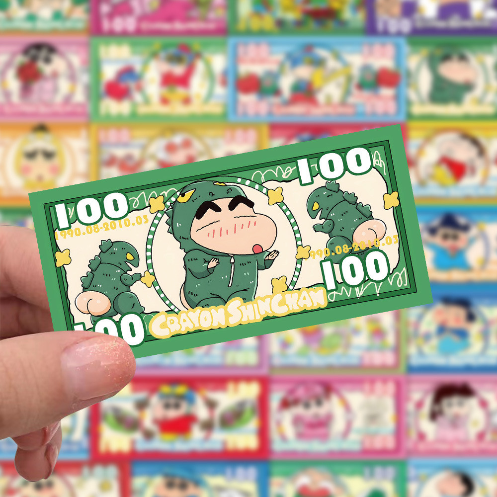 

28 Pcs Sticker Crayon Shin-Chan Money Vinyl Waterproof untuk Tempelan Laptop Tumbler HP Koper DIY