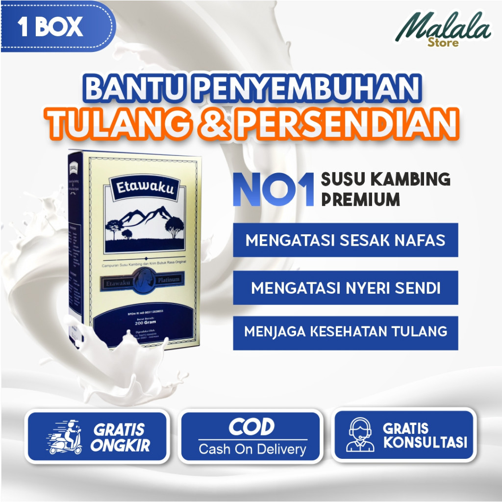 

Etawaku Platinum - Susu Kambing Etawa Untuk Paru - Paru dan Sesak Nafas Official Paket 1 Box