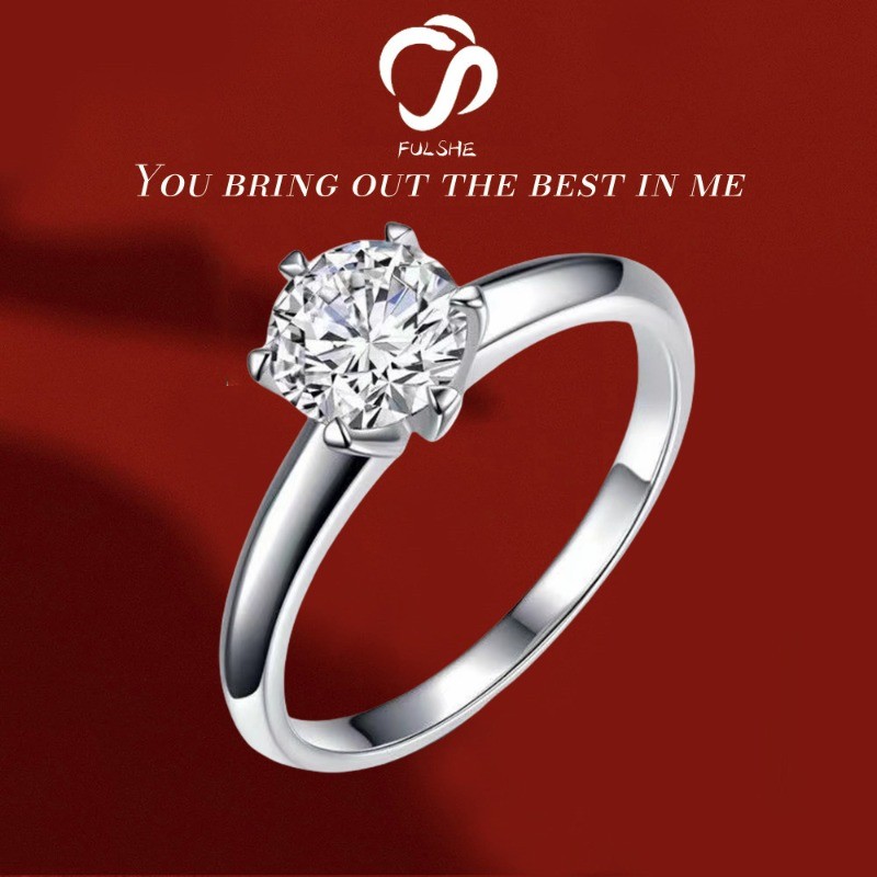 FULSHE Cincin Wanita Fashion Korea Berlian 1 Karat Original Cincin Cewek Ring