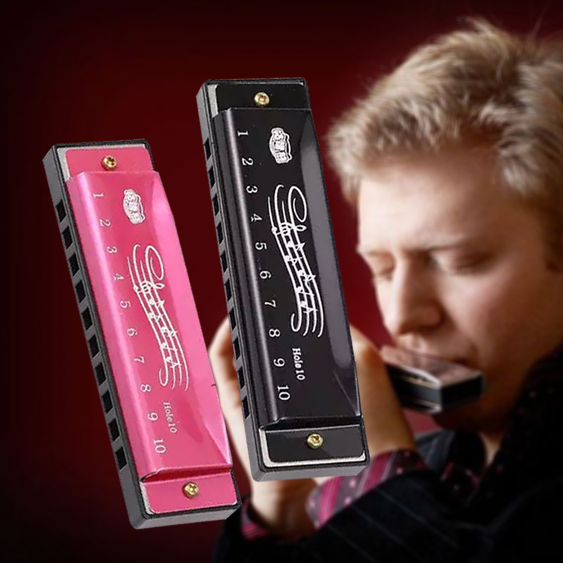Harmonika 10 - Hole Harmonica Chromatic Logam Alat Musik Harmonika Chromatic Kromatik Dengan Kotak