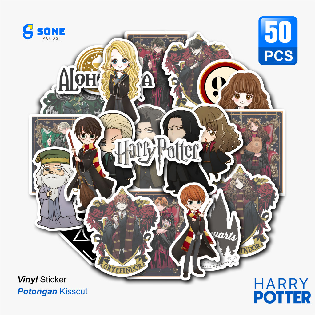 

Sticker Pack Harry Potter Vinyl Waterproof untuk Sticker Buku Journal Casing HP Laptop Tumbler