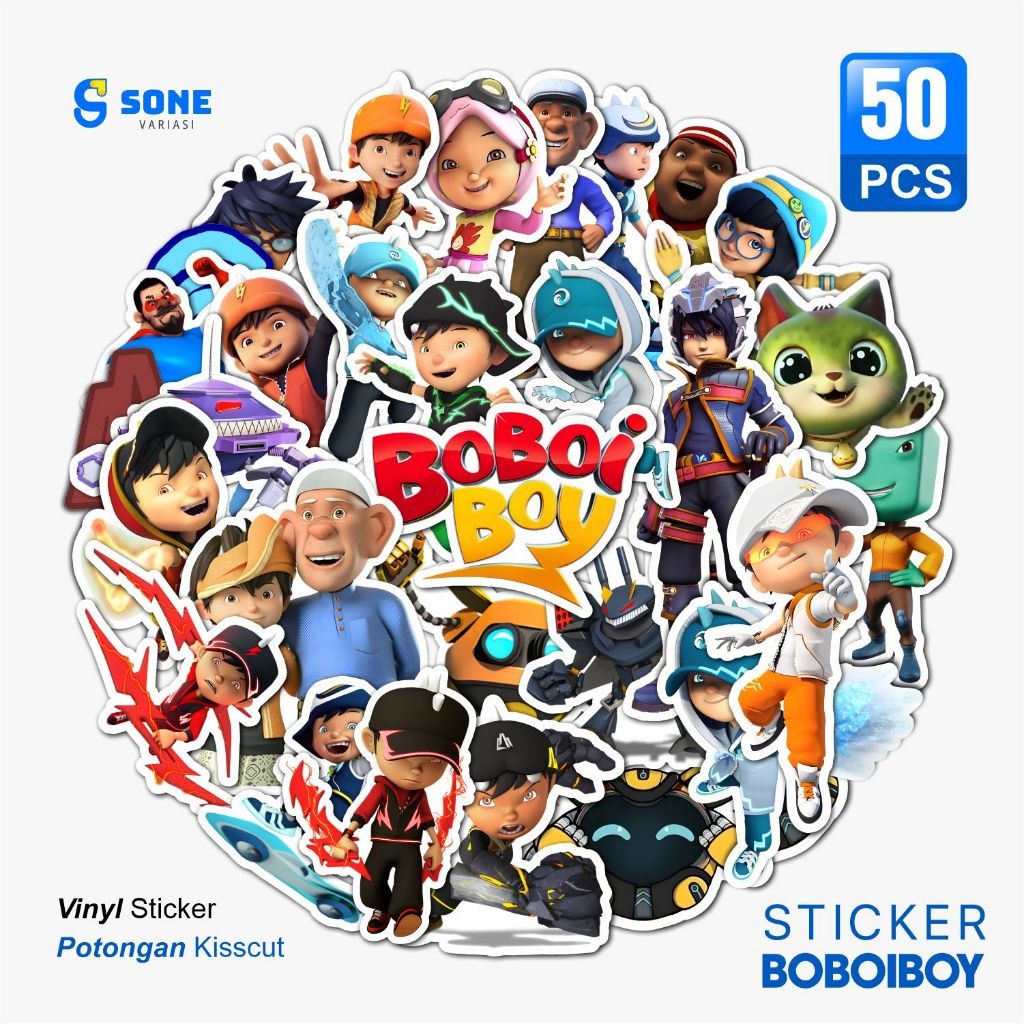 

Stiker Pack Boboiboy Aesthetic Paper Vinyl Waterproof Dekorasi Stiker Laptop Buku Journal Koper