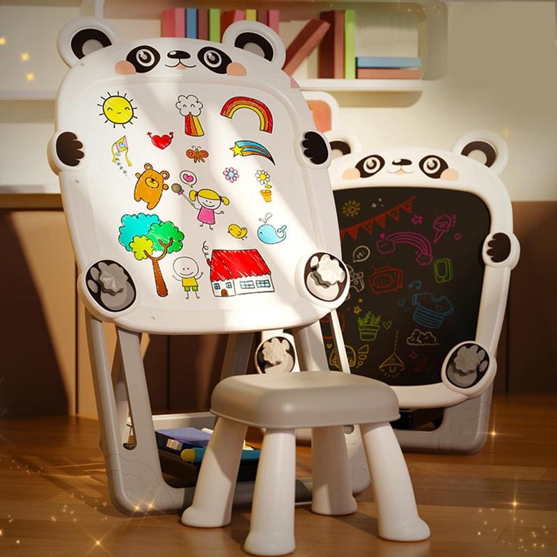 

Art Easel For Kids Adjustable Double-Sided Magnetic Whiteboard Toddler Drawing Chalkboard Foldable Bracket Magnetic Chalk Board