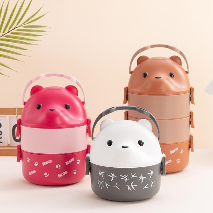 CHOBEST Lunch Box Beruang Tempat Makan Big Besar Kotak Makan Anti Tumpah CB33 Kotak Bekal Makanan An