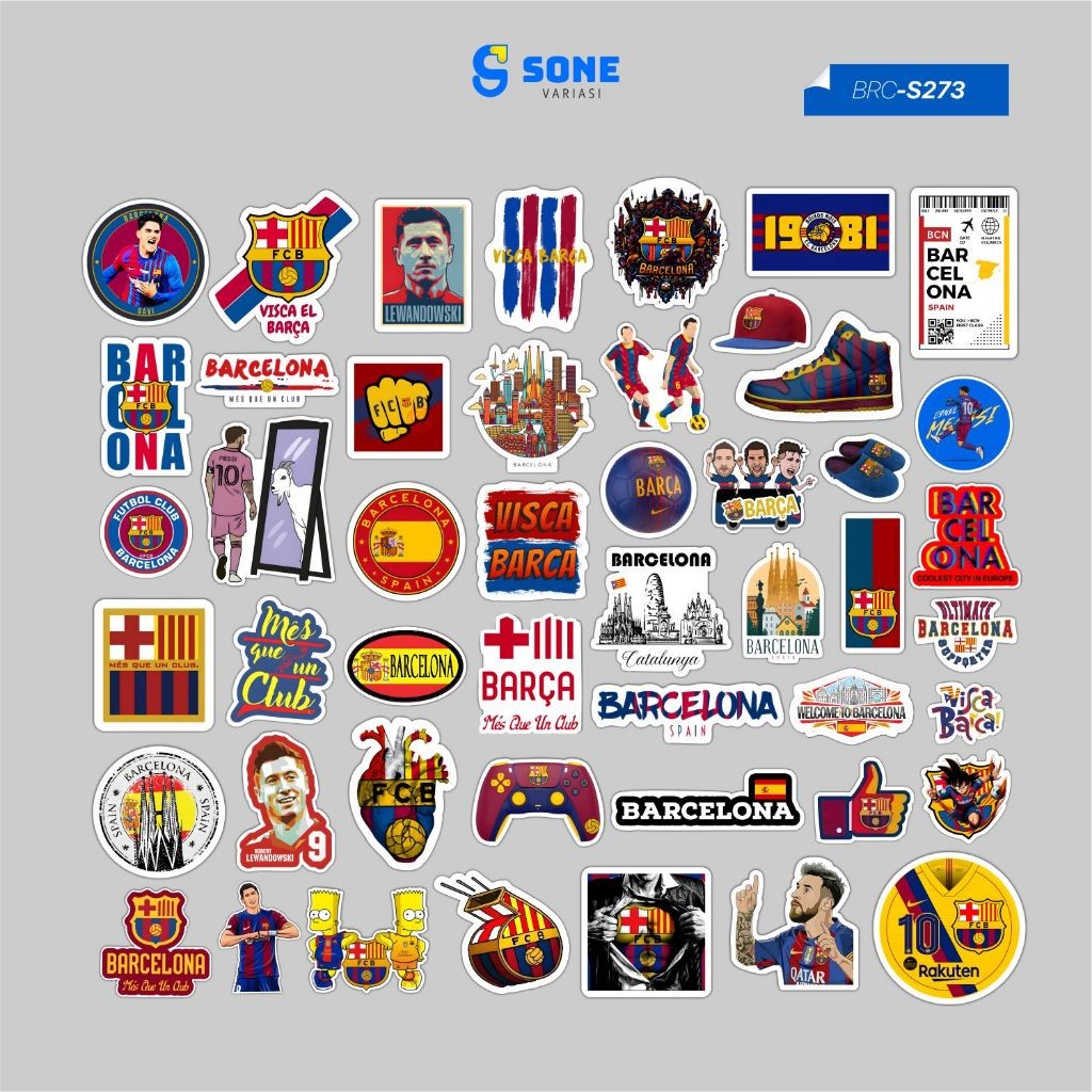 

Sticker Pack Barcelona Paper Vinyl Waterproof Stiker Aesthetic Bola Dekor Helm Scrapbook Jurnal Wallpaper