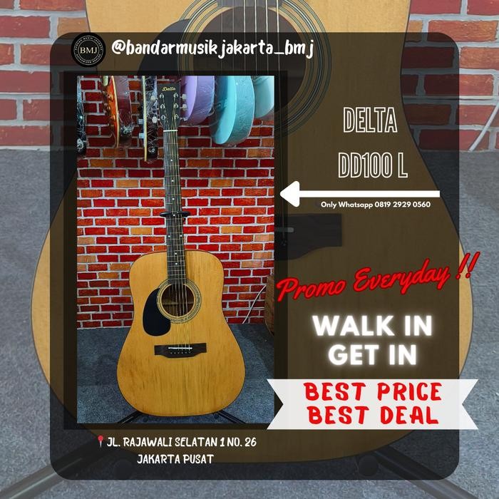 DELTA DD100L LEFT HAND ACOUSTIC GUITAR BMJ