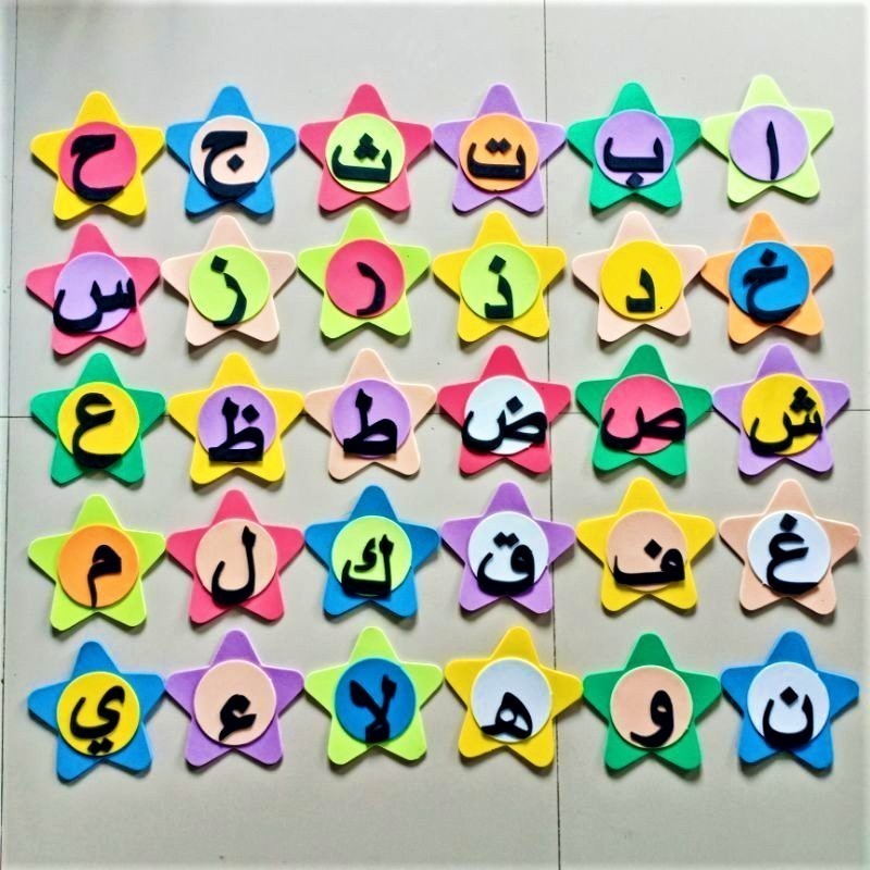 READY PROMO 1 Set HIJAIYAH BINTANG Hiasan Dinding Kelas Rumah Pojok Baca peraga edukasi tempel Motif