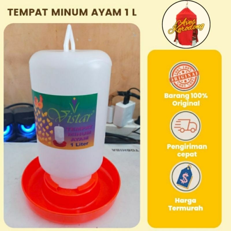 Tempat Minum Ayam 1 Liter VISTAR Wadah Minum Otomatis Ayam tempat minum unggas grosir