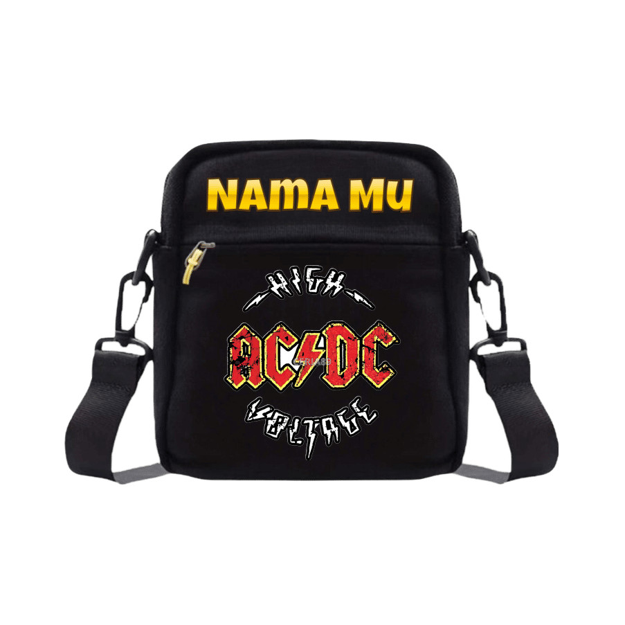 Tas Selempang Mini ACDC Karakter Band Rock – Mini Sling Bag Musik Keren Anak & Remaja Cowok Cewek, U
