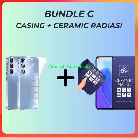 [ CASE BENING + ANTI GORES NANO BLUE MATTE XIAOMI REDMI 10 / REDMI 10C / REDMI 13C / REDMI 14C / RED