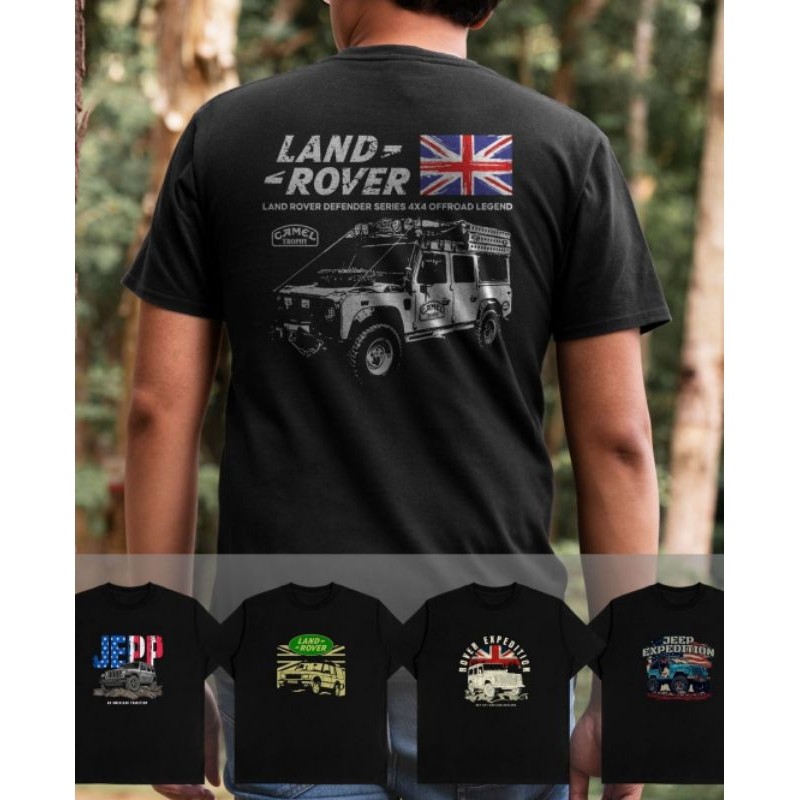 Kaos Distro Land Rover Tshirt mobil sports otomotif 100℅ Original cotton combed 24s  / keren terlari