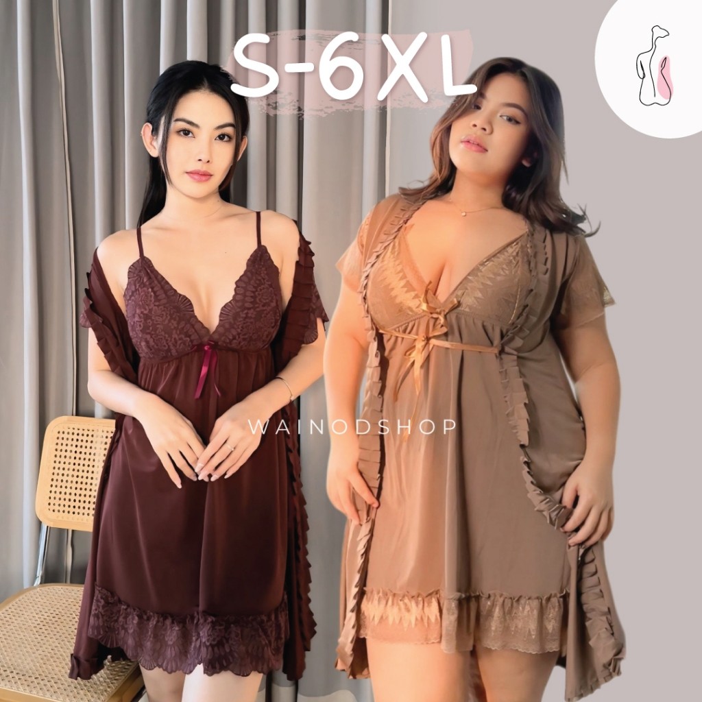LATIFSHOP BRITNEY S-6XL lingerie dress & kimono - WAINODSHOP