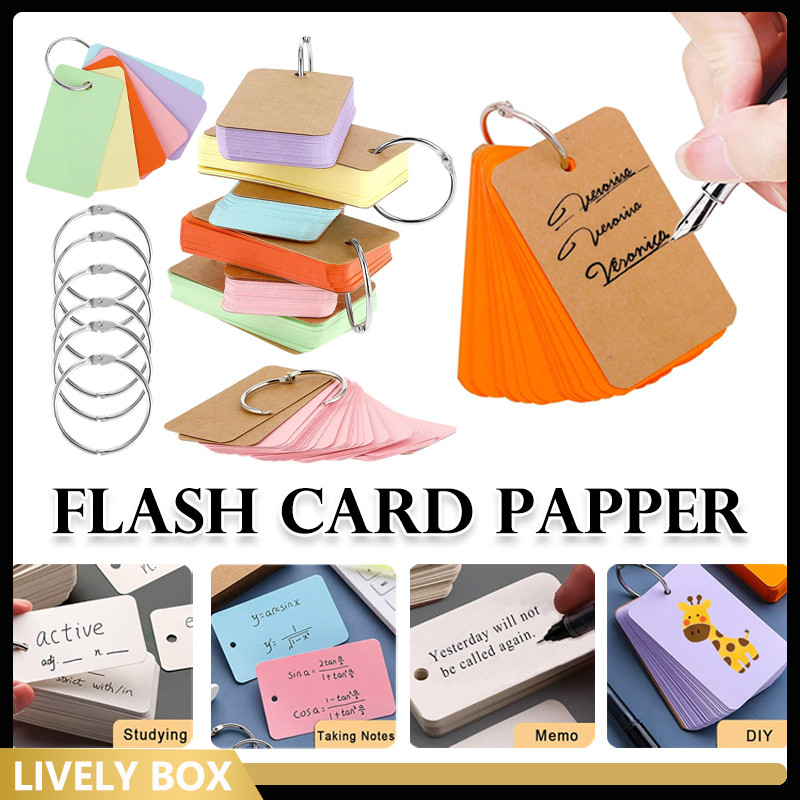 

Flash Card Papper Keychain Memo Note/ Flash Card Warna Pastel Note Book Ring Memopad Note Gratis Ring