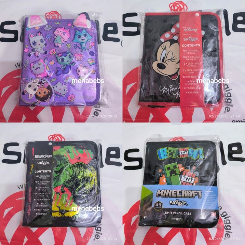 

Smiggle Barbie / Minnie Mouse Zip It Stationery Gift Pack ori store
