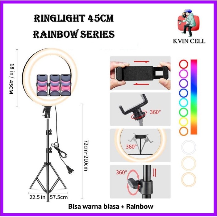 Paket Ring light 45cm / Ring light Besar / Ring light Jumbo / Ring light 45cm / Ring light 45 CM / R