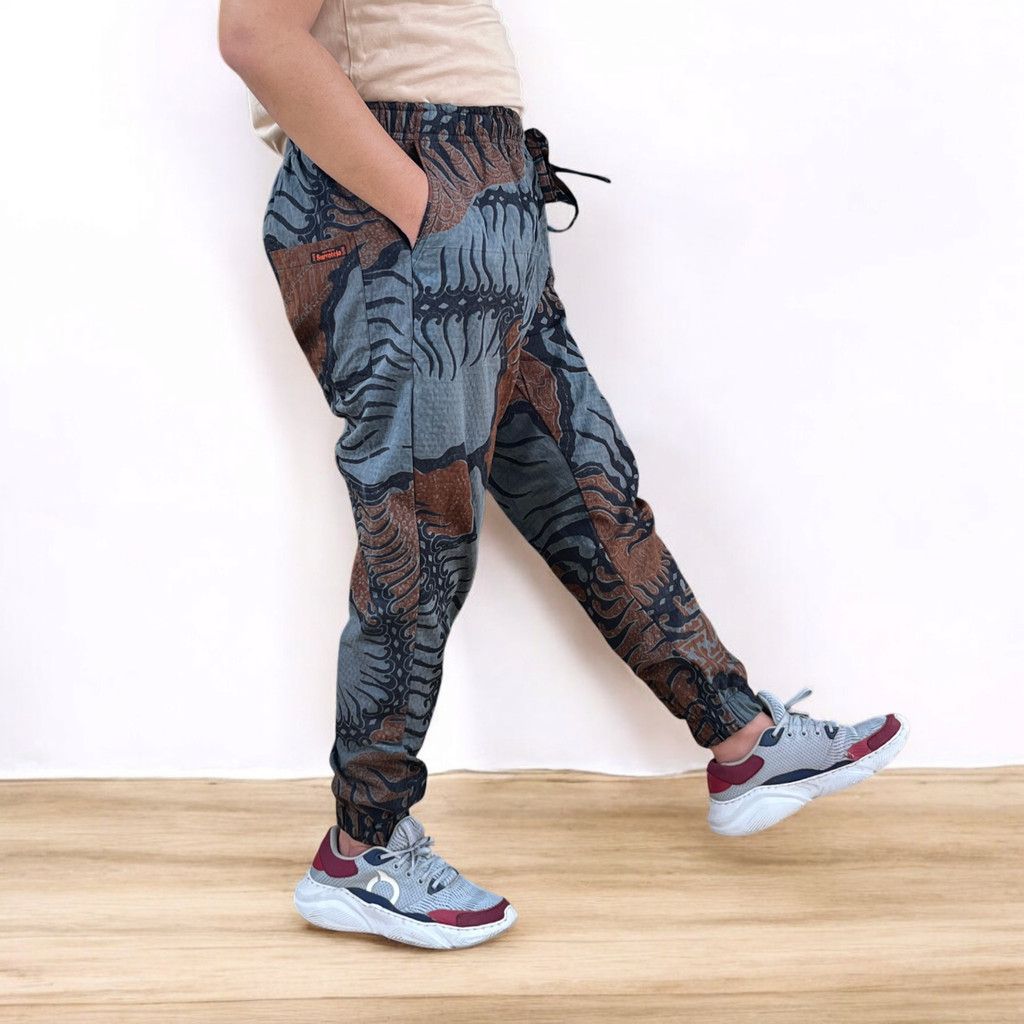 Celana Jogger Batik Pria Panjang Joger Pants Katun Premium Surya Teja CJ-1