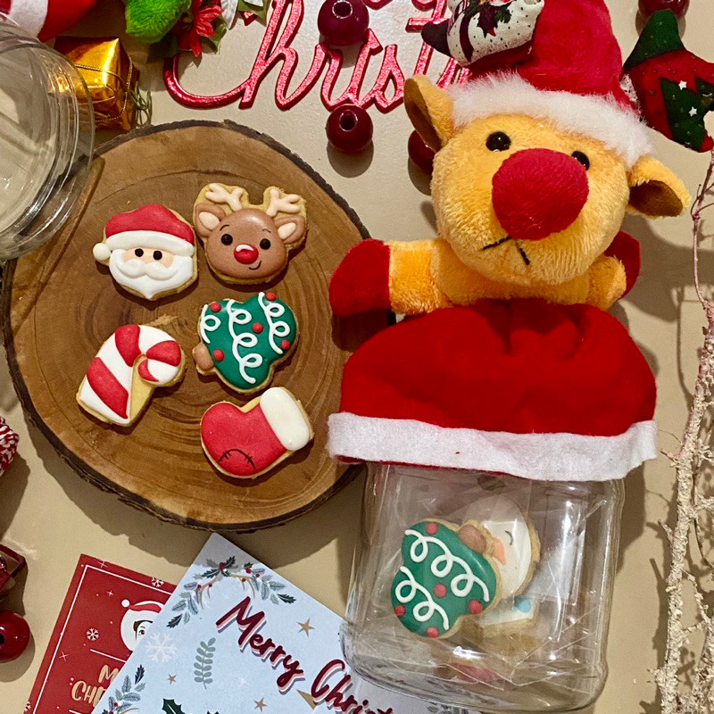 

Minis Jar Christmas Cookies (Xmas / Kukis Natal Collection) - Sugar Cookies / Decorated Cookies / Kukis Hias