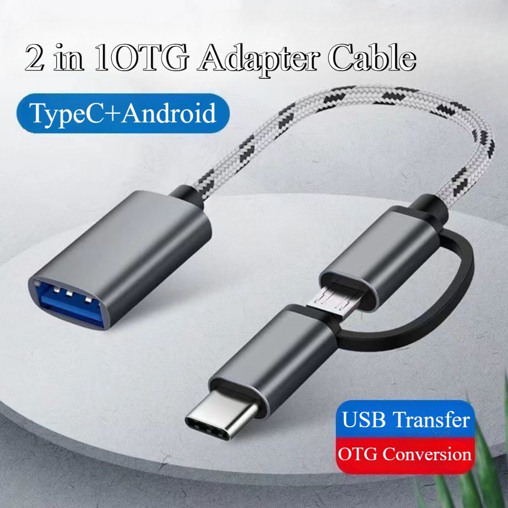 OTG 2 in 1 Cable Converter Micro UsB Type C To USB Data Transfer Adapter Fast Transfer OTG Flash Dis
