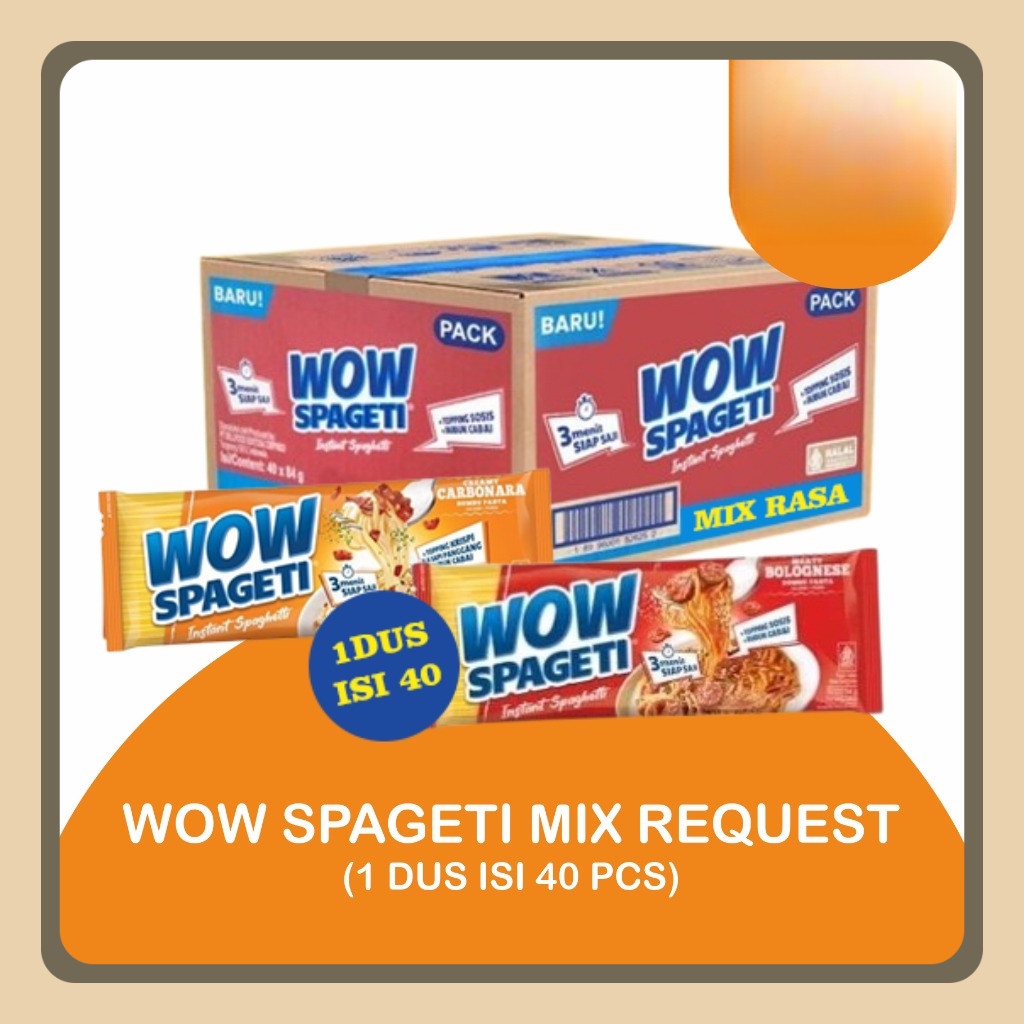 

WOW SPAGETI 1 DUS ISI 40 BISA CAMPUR