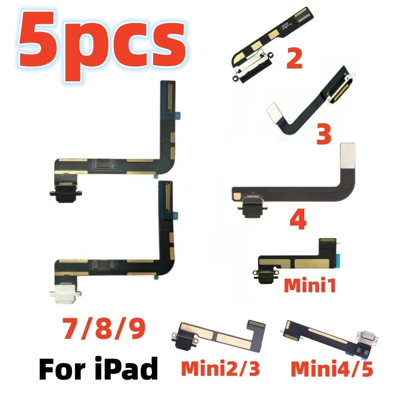 

AliSunny 5pcs Kabel Flex Port Pengisian untuk iPad 7 8 9 10inch 5 6 Air Mini 2 3 4 A1474 A1475 Pengisi Daya USB Dock