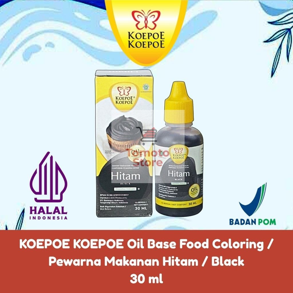 

✨ TOMOTOSTORE ✨ KOEPOE KOEPOE Oil Base Food Coloring / Pewarna Makanan Hitam / Black