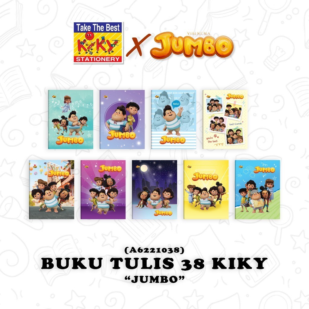 

RGT - 1 Pack / 10 Pcs Buku Tulis KIKY Isi 38 Lembar / Buku Sekolah Kiky / Buku Tulis Biasa Kwarto