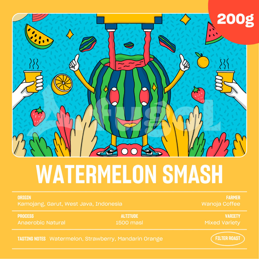 

Kopi Arabika Jawa Barat WATERMELON SMASH (200 gr) Single Origin Specialty Coffee Arabica Beans