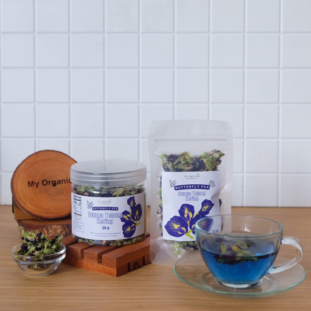 My Organik Teh Bunga Telang Kering Teh Herbal  Teh Bunga Biru