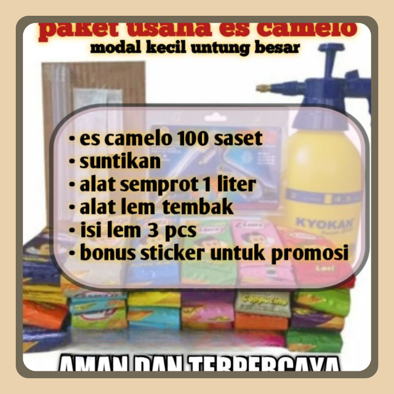 

Paket Usaha Es CamelO Komplit Tinggal Produksi Modal Kecil Untung Besar