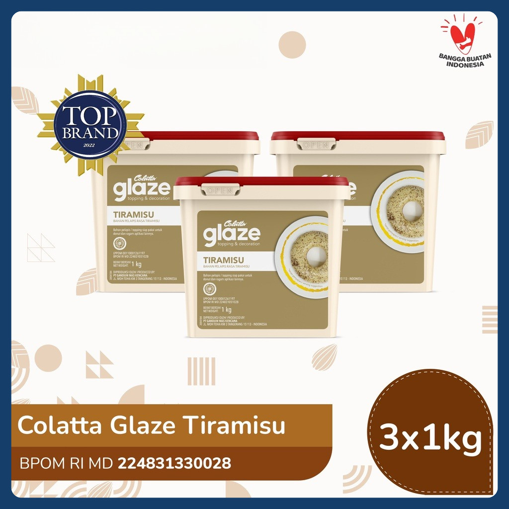 

Bundling Colatta Glaze Tiramisu - Bahan Pelapis Rasa Tiramisu 1Kg - Isi 3