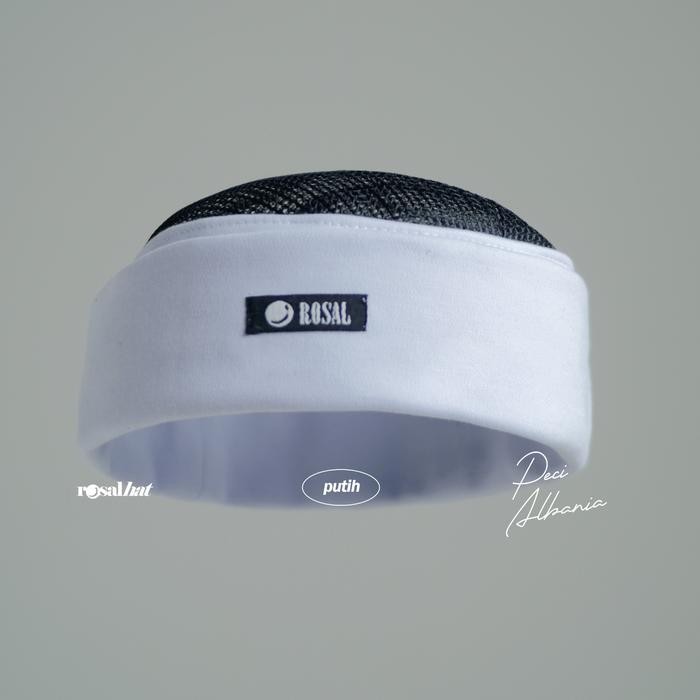Peci Lipat Albania Rosal / Kopiah Haji Songkok Peci Mesir Albania - Putih