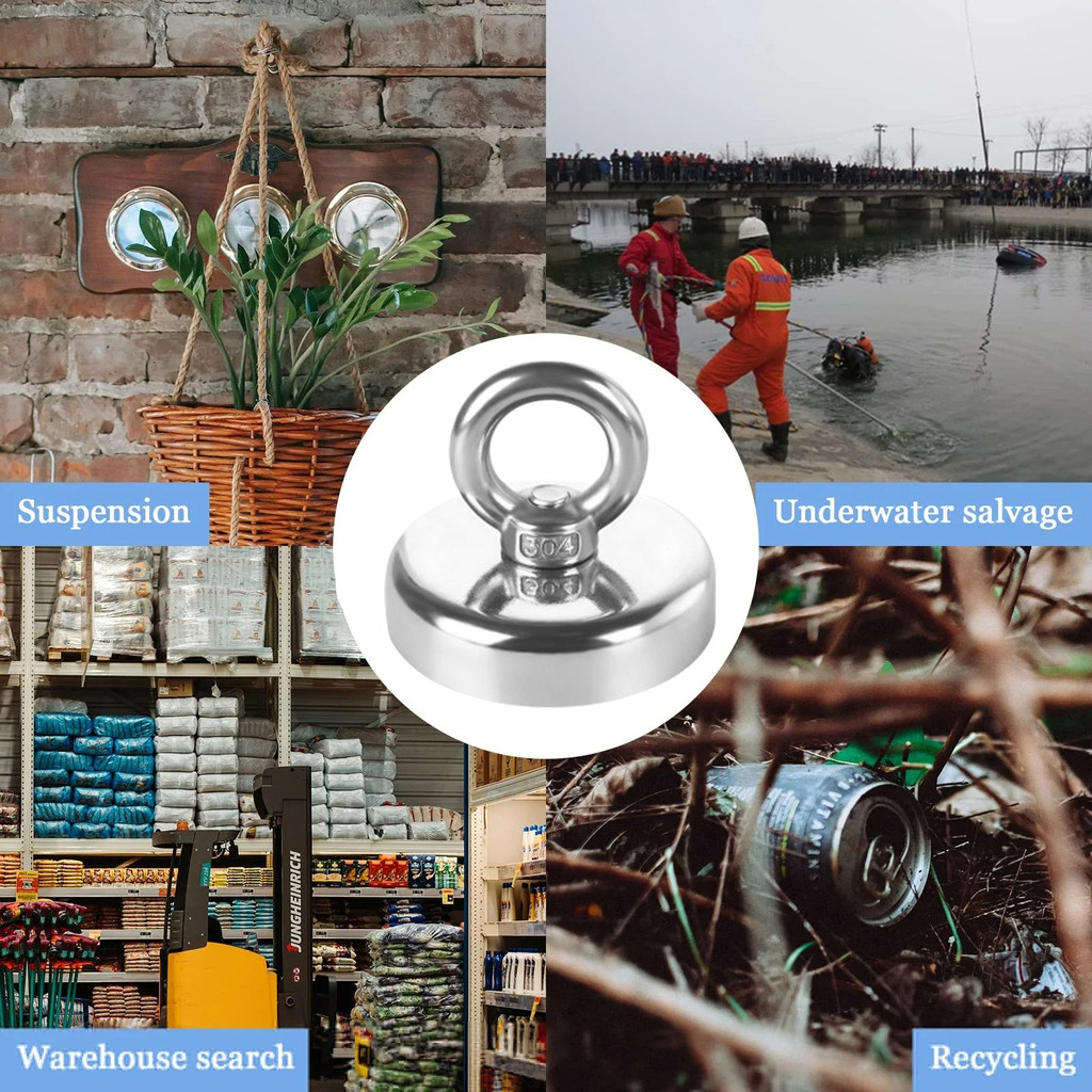 1pcs Magnet super kuat - Magnet gantung beban angkat 46kg - Magnet industri neodymium - Magnet neody