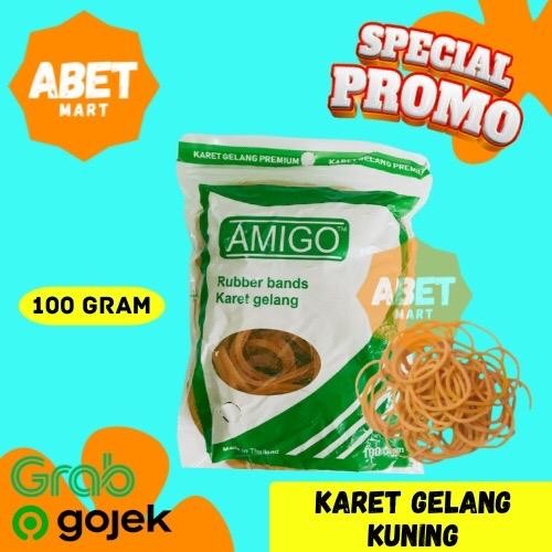 

Karet Gelang Amigo Kemasan 100Gr - 100 Gr Gram 1 Ons Orange Rubber Ikat Ekonomis Murah Kuat Pak Pcs Dus