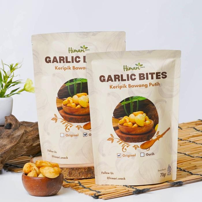 

Himari Keripik Bawang Putih Utuh Garlic Bites Produk Lokal Cemilan Crispy Kripik Kering - Pouch 70gr, Original