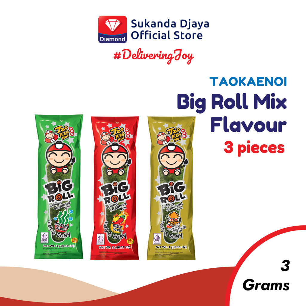 

Tao Kae Noi Rumput Laut Big Roll Seaweed Mix Flavour 3 gr