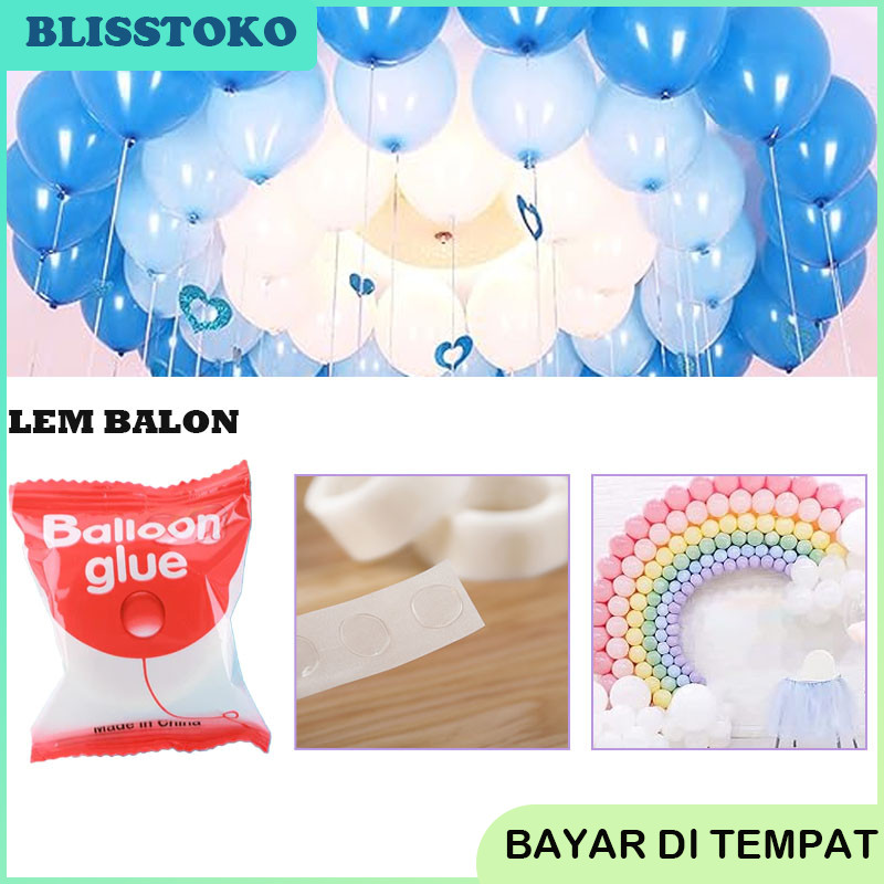 Lem Balon 1 Roll Isi 100/Glue Dot Ballon/Perekat ke Dinding Atap/Ulang Tahun Natal Christmas