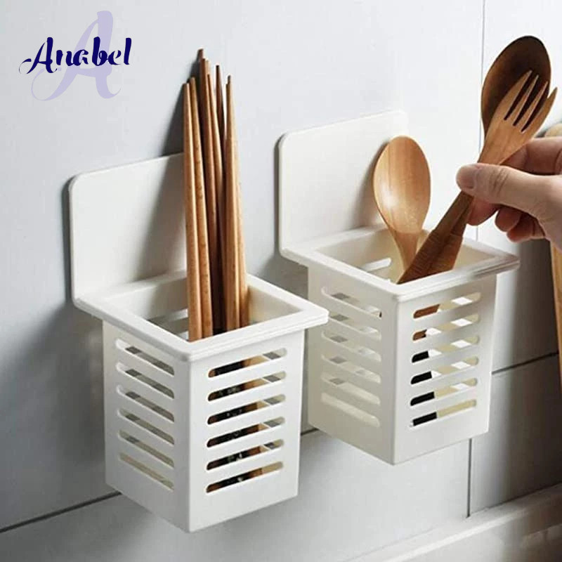 Elmo Rak Tempat Sendok Garpu Tempel Dinding Tempat Penyimpanan Peralatan Dapur Gantung Wastafel