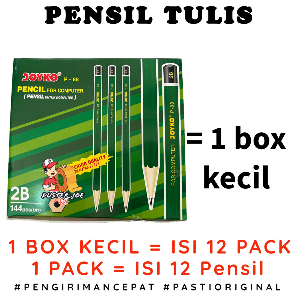 

[PER 1 BOX] Pensil 2B Joyko P88 GROSIR Hitam Pencil Komputer Ujian ( ISI 144 PCS)